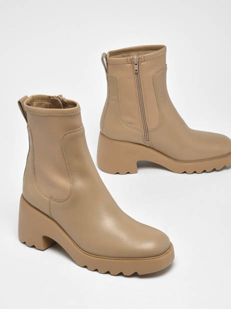 Bottines Link En Cuir Unisa Beige women LINK vue secondaire 4