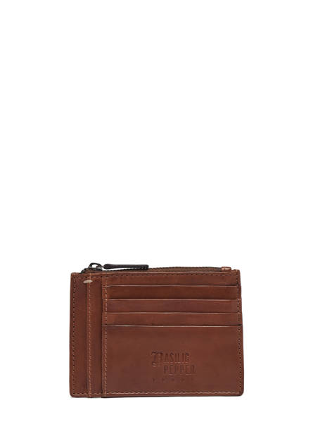 Porte Cartes Porte Monnaie Leather Basilic pepper Brown traveler BTRA94