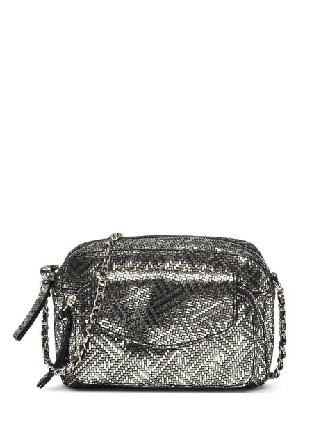 Metallic Leather Daino Crossbody Bag Pieces Silver daino 17110327