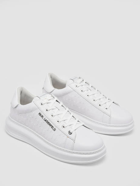 Sneakers Kapri Monogram In Leather Karl lagerfeld White men KL52549 other view 2