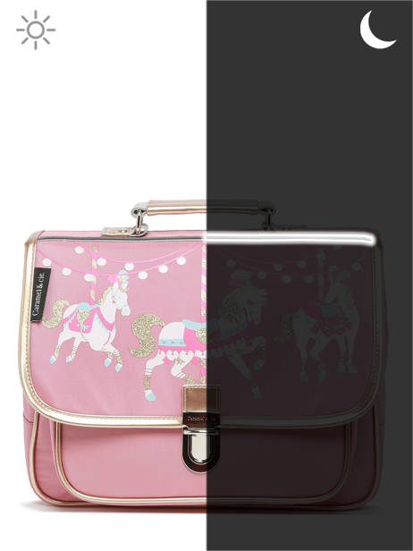 1 Compartment Satchel Caramel et cie Pink boheme FI other view 5