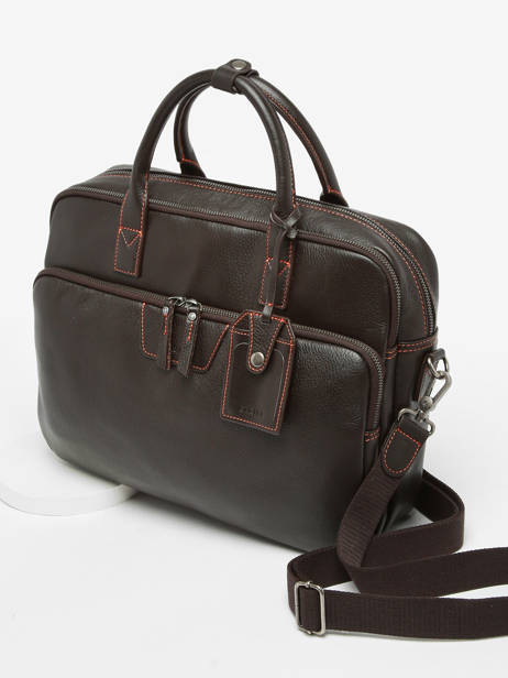 2-compartment Business Bag Foulonné Leather Etrier Brown foulonne EFOU8152 other view 2